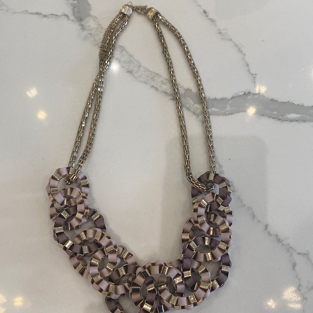 Gold and dusty rose necklace